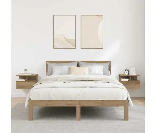 Läbiv Voodiäär 2 Pcs Käsitööpuu 40 X 31 X 28 Cm Tehispuit