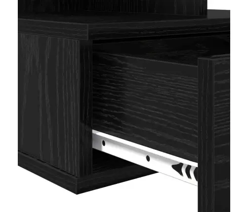 Peldošais Naktsgaldiņš Melnā Ozola Krāsā 40X31X27 Cm Inženierijas Koks Vidaxl