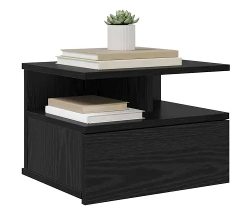 Plaukiojantys Naktiniai Staliukai Su Stalčių Juodas Ąžuolas