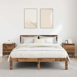 Šalia Lovos Spintelė 2 Pcs Sena Mediena 40 X 35 X 50 Cm