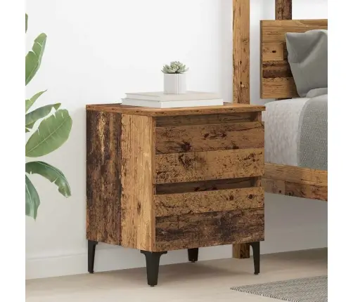 Šalia Lovos Spintelė 2 Pcs Sena Mediena 40 X 35 X 50 Cm