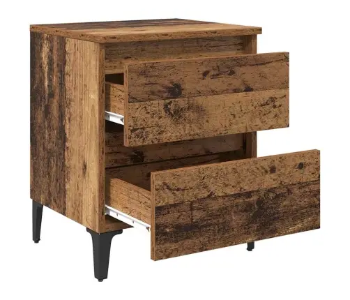 Šalia Lovos Spintelė 2 Pcs Sena Mediena 40 X 35 X 50 Cm