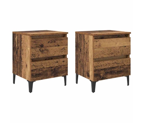 Guļamistabas Skapji 2 Gabali Vecs Koks 40X35X50 Cm Vidaxl