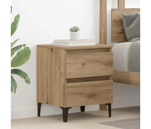 Gultas Skapji 2 Gab Mākslinieciska Ozola 40X35X50 Cm Pārstrādāta Koksne Vidaxl