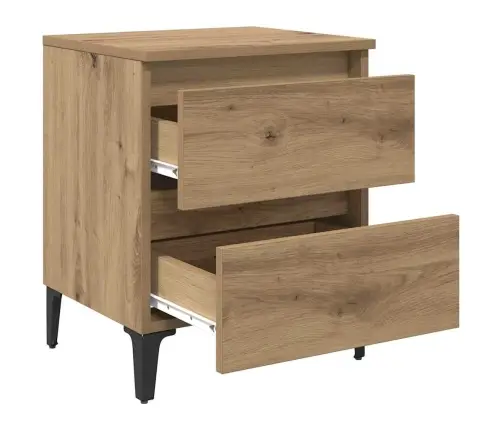 Gultas Skapji 2 Gab Mākslinieciska Ozola 40X35X50 Cm Pārstrādāta Koksne Vidaxl