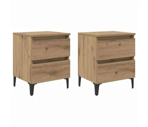 Gultas Skapji 2 Gab Mākslinieciska Ozola 40X35X50 Cm Pārstrādāta Koksne Vidaxl