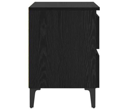 Gultas Skapis Melns Ozols 40X35X50 Cm Inženierijas Koks Vidaxl