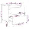 Gultas Skapis Melns Ozols 40X35X50 Cm Inženierijas Koks Vidaxl