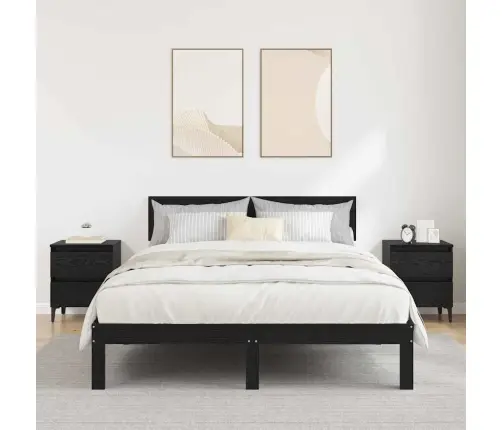 Gultas Skapji 2 Gab Melna Ozolkoka 40X35X50 Cm Inženierīgs Koks Vidaxl