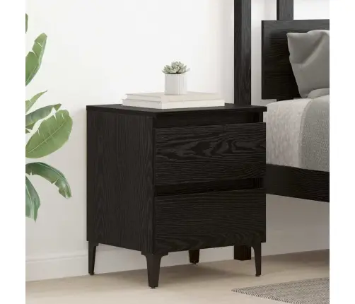 Gultas Skapji 2 Gab Melna Ozolkoka 40X35X50 Cm Inženierīgs Koks Vidaxl