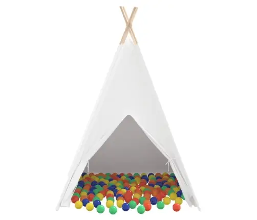 Teepee Telts Cits Balta Vidējs Poliesters Vidaxl