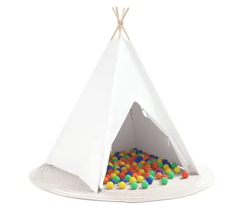 Teepee Telts Cits Balta Vidējs Poliesters Vidaxl