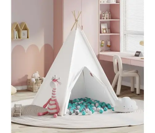 Tīpi Telts Pelēka Piparmētras Vidējs Kokvilna & Plastmasa Vidaxl