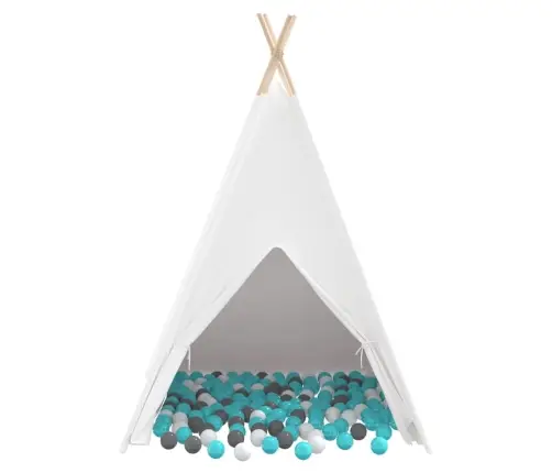 Tīpi Telts Pelēka Piparmētras Vidējs Kokvilna & Plastmasa Vidaxl