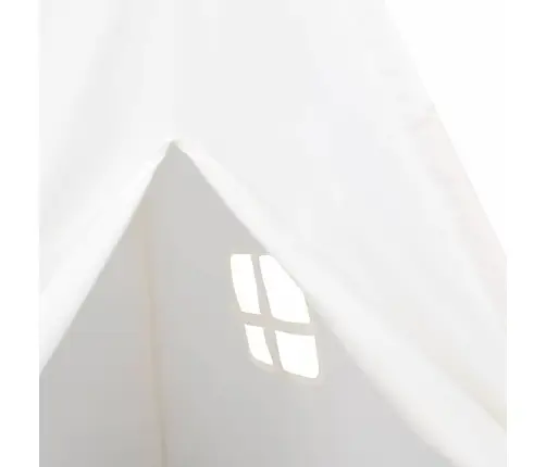Teepee Telts Balts, Pelēks, Rozā Lieli Kokvilnas Audums Vidaxl