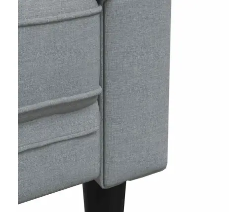 Dīvānu Komplekts 2 Pcs Gaiši Pelēka Audums