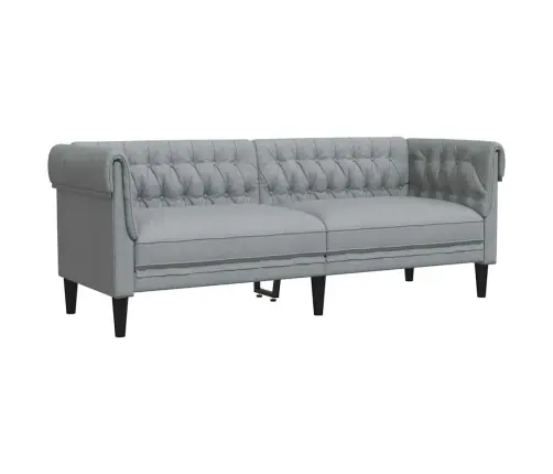 Dīvānu Komplekts 2 Pcs Gaiši Pelēka Audums