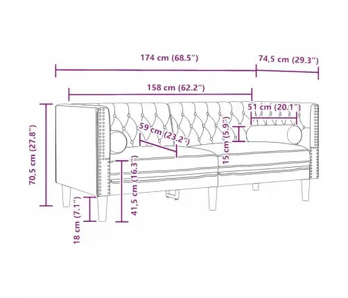 Dīvānu Komplekts 3 Pcs Gaiši Pelēka Samts