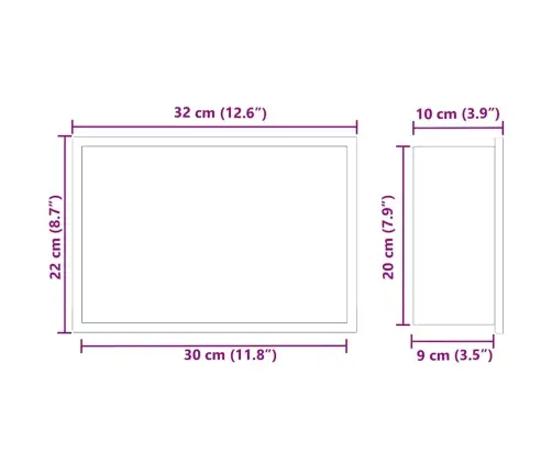 Dušinurk Valge 30 X 20 X 9.5 Cm Roostevaba Teras