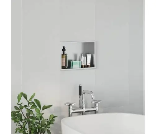 Dušas Niša Sudraba 30 X 20 X 9.5 Cm Nerūsējošs Tērauds Vidaxl