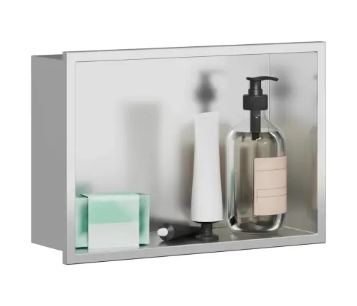 Dušas Niša Sudraba 30 X 20 X 9.5 Cm Nerūsējošs Tērauds Vidaxl