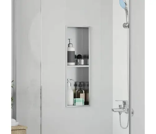 Dušas Niša Sudraba 60 X 20 X 9.5 Cm Nerūsējošs Tērauds Vidaxl