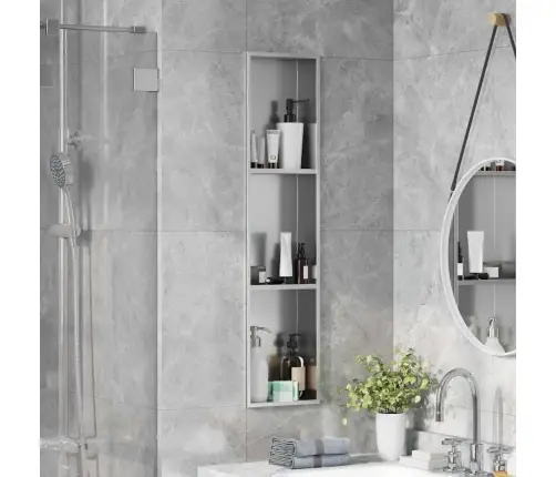 Dušas Niša Sudraba 90 X 20 X 9.5 Cm Nerūsējošs Tērauds Vidaxl