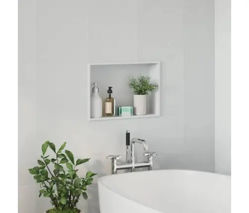 Dušinurk Valge 45 X 30 X 9.5 Cm Roostevaba Teras