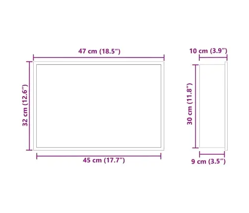 Dušinurk Valge 45 X 30 X 9.5 Cm Roostevaba Teras