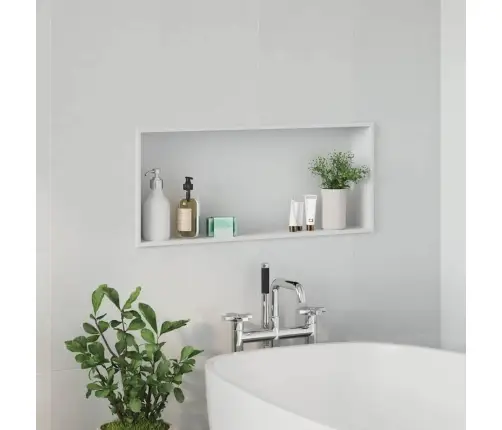 Dušas Niša Balts 75 X 30 X 9.5 Cm Nerūsējošs Tērauds Vidaxl