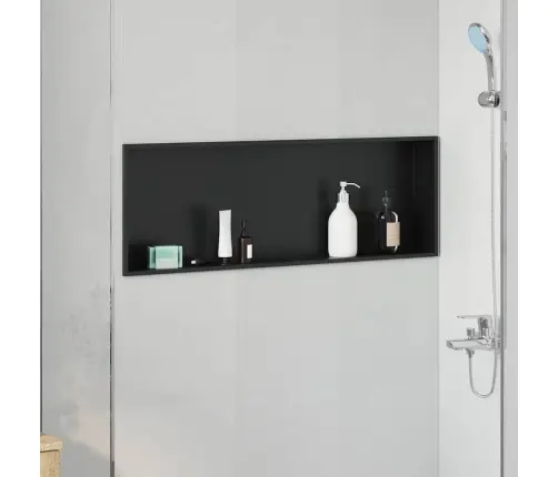 Dušas Niša Melna 90 X 30 X 9.5 Cm Nerūsējošs Tērauds Vidaxl
