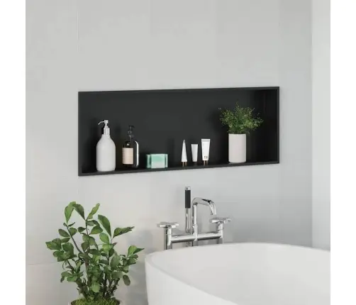 Dušas Niša Melna 90 X 30 X 9.5 Cm Nerūsējošs Tērauds Vidaxl