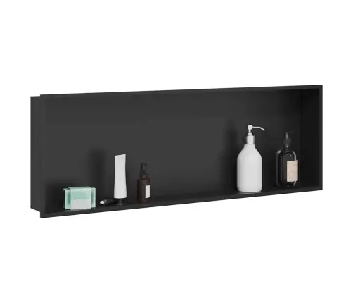 Dušas Niša Melna 90 X 30 X 9.5 Cm Nerūsējošs Tērauds Vidaxl