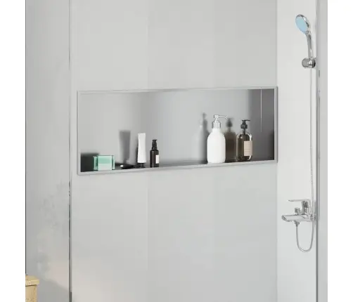 Dušas Niša Sudraba 90 X 30 X 9.5 Cm Nerūsējošs Tērauds Vidaxl