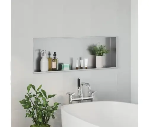 Dušas Niša Sudraba 90 X 30 X 9.5 Cm Nerūsējošs Tērauds Vidaxl