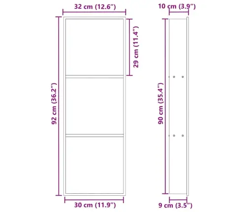 Dušinurk Hõbedane 90 X 30 X 9.5 Cm Roostevaba Teras