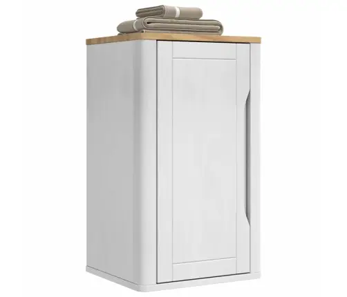 Vannas Sienas Skapītis Balts 60 X 40 X 80 Cm Ciets Priedes Koks Vidaxl