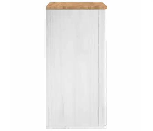 Vannas Sienas Skapītis Balts 60 X 40 X 80 Cm Ciets Priedes Koks Vidaxl