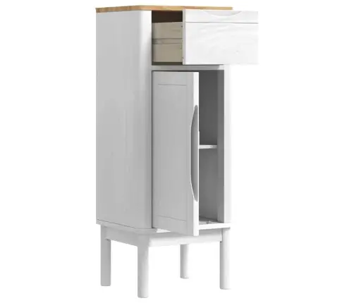 Vannitoa Kapp Floro Valge 35 X 30 X 90 Cm Kindel Männipuidust