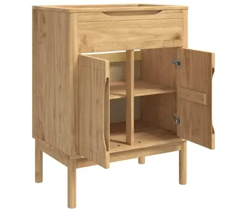 Vannas Istabas Izlietnes Skapītis Ar Plauktu Floro Vaska Brūna Vidaxl