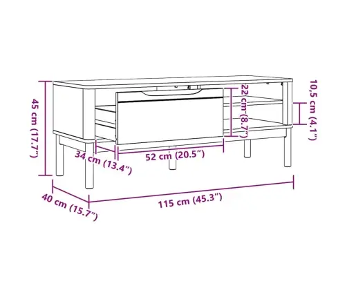 Gaiteņa Sola Vaks Brūns 115 X 40 X 45 Cm Cieta Priede Vidaxl