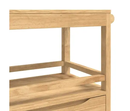 Virtuves Ratiņš Floro Vaks Brūns 72,5 X 45 X 80 Cm Cieta Priede Vidaxl