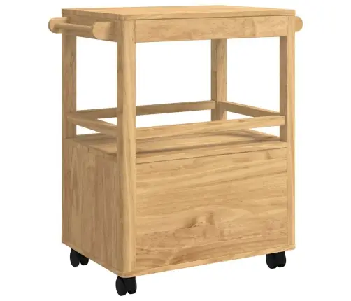 Virtuves Ratiņš Floro Vaks Brūns 72,5 X 45 X 80 Cm Cieta Priede Vidaxl