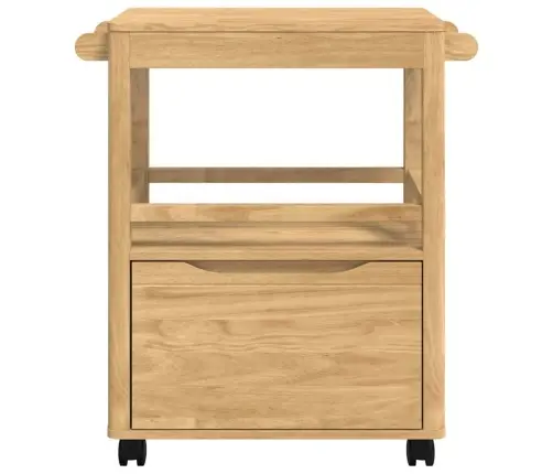 Virtuves Ratiņš Floro Vaks Brūns 72,5 X 45 X 80 Cm Cieta Priede Vidaxl