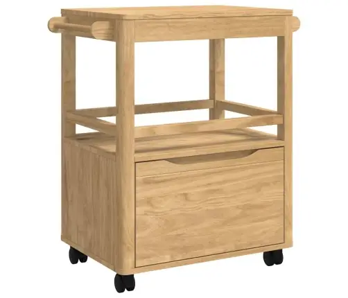 Virtuves Ratiņš Floro Vaks Brūns 72,5 X 45 X 80 Cm Cieta Priede Vidaxl