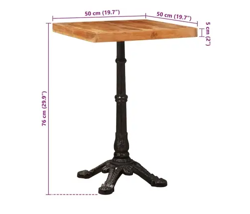 Bistroolaud Pruun 50 X 50 X 76 Cm Tugev Akatsiapuu