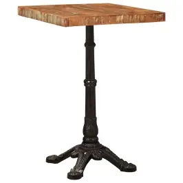 Bistro Galds Brūna 50 X 50 X 76 Cm Cietais Atjaunotais Koks Vidaxl