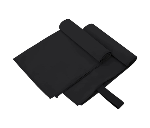 Sporta Dvieļi 2 Pcs Melna 50 X 30 Cm Poliesters Un Poliamīds Vidaxl