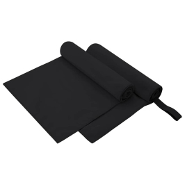 Sporta Dvieļi 2 Pcs Melna 100 X 50 Cm Poliesters Un Poliamīds Vidaxl