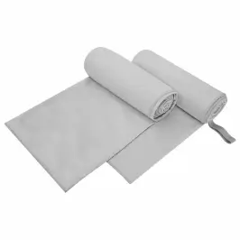 Sporta Dvieļi 2 Pcs Pelēka 200 X 100 Cm Poliesters Un Poliamīds Vidaxl